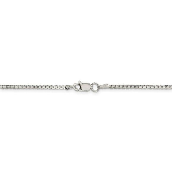 1.7mm Sterling Silver D/C Solid Octagonal Box Chain Necklace, 20 Inch